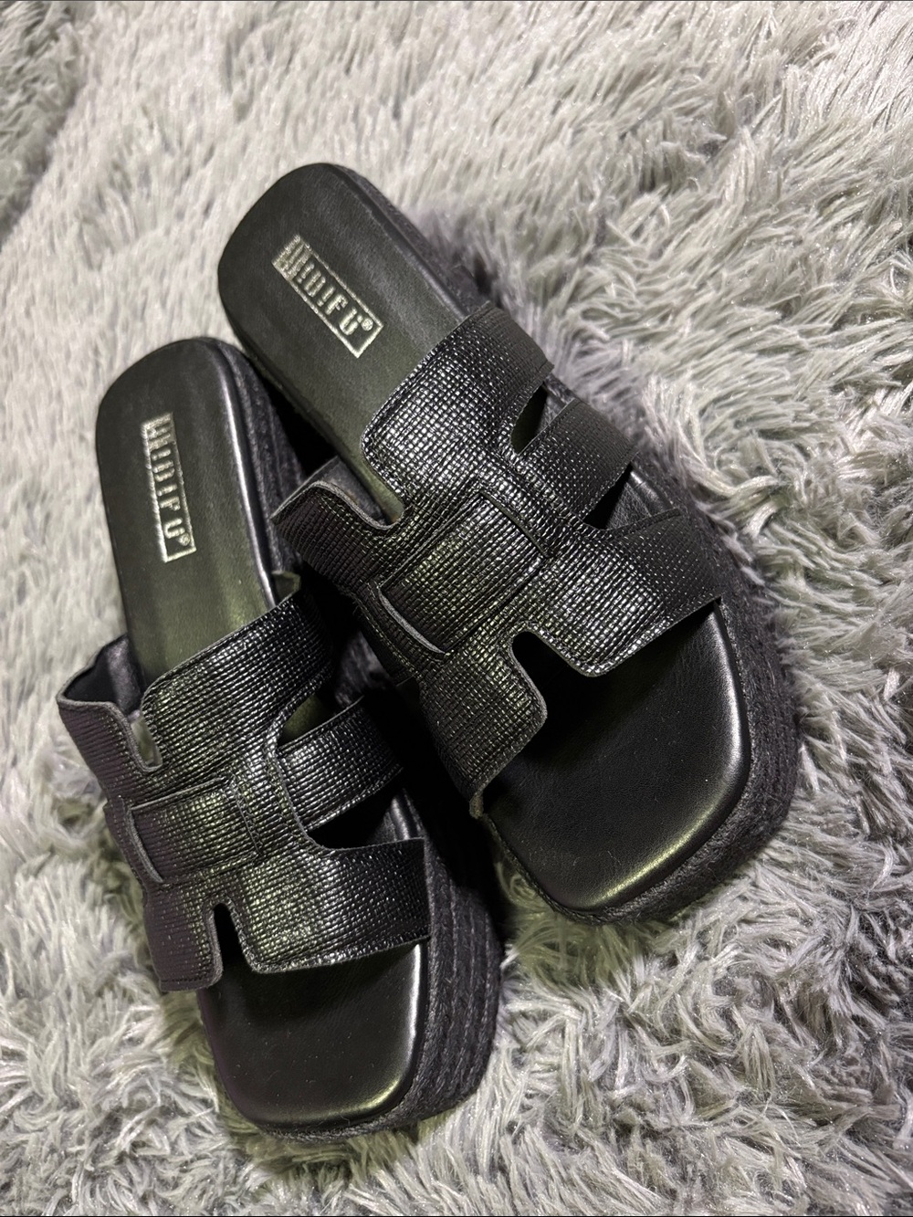 Women's Black Platform Slide Sandals - NWOT! Brand new - Picture 4 of 7